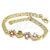 Oro Laminado Fancy Bracelet, Gold Filled Style with Multicolor Cubic Zirconia, Polished, Golden Finish, 03.63.2137.2.08