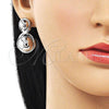 Rhodium Plated Stud Earring, Ball and Hollow Design, Polished, Rhodium Finish, 02.428.0010.1