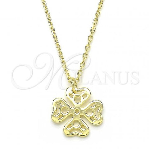 Sterling Silver Pendant Necklace, Polished, Golden Finish, 04.337.0001.1.16