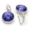 Rhodium Plated Dangle Earring, with Tanzanite Swarovski Crystals, Polished, Rhodium Finish, 02.239.0001.7