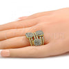 Oro Laminado Multi Stone Ring, Gold Filled Style with White Crystal, Polished, Golden Finish, 01.241.0019.09 (Size 9)