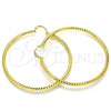 Oro Laminado Large Hoop, Gold Filled Style Diamond Cutting Finish, Golden Finish, 02.213.0154.60