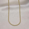 Oro Laminado Basic Necklace, Gold Filled Style Miami Cuban Design, Polished, Golden Finish, 04.213.0095.20