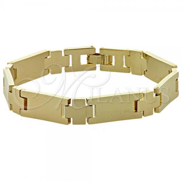 Oro Laminado Solid Bracelet, Gold Filled Style Polished, Golden Finish, 03.63.0524