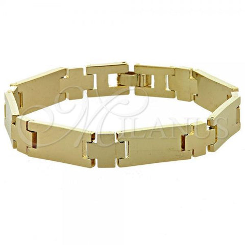 Oro Laminado Solid Bracelet, Gold Filled Style Polished, Golden Finish, 03.63.0524