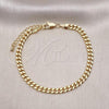 Oro Laminado Basic Bracelet, Gold Filled Style Miami Cuban Design, Polished, Golden Finish, 04.213.0169.07