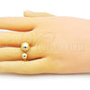 Oro Laminado Elegant Ring, Gold Filled Style Ball Design, Polished, Golden Finish, 01.341.0122