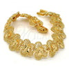 Gold Tone Fancy Bracelet, Butterfly Design, Diamond Cutting Finish, Golden Finish, 03.100.0030.08.GT