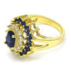 Oro Laminado Multi Stone Ring, Gold Filled Style with Sapphire Blue and White Cubic Zirconia, Polished, Golden Finish, 01.266.0024.3.08 (Size 8)