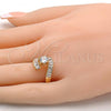 Oro Laminado Multi Stone Ring, Gold Filled Style with White Cubic Zirconia, Polished, Golden Finish, 01.213.0001.07 (Size 7)