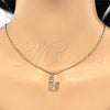 Oro Laminado Pendant Necklace, Gold Filled Style Little Boy Design, Polished, Golden Finish, 04.106.0007.20