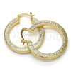 Oro Laminado Medium Hoop, Gold Filled Style Greek Key Design, Polished, Golden Finish, 02.261.0041.35