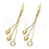 Oro Laminado Long Earring, Gold Filled Style Heart Design, with  Cubic Zirconia, Golden Finish, 5.067.008