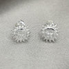 Sterling Silver Stud Earring, Sun Design, Polished, Silver Finish, 02.392.0019