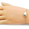 Oro Laminado Fancy Bracelet, Gold Filled Style Heart and Hollow Design, Polished, Golden Finish, 03.63.2289.08