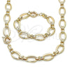 Oro Laminado Necklace and Bracelet, Gold Filled Style Polished, Golden Finish, 06.429.0015