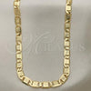 Oro Laminado Basic Necklace, Gold Filled Style Mariner Design, Diamond Cutting Finish, Golden Finish, 04.63.1357.20