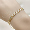 Oro Laminado Basic Bracelet, Gold Filled Style Curb Design, Polished, Golden Finish, 5.222.003.08
