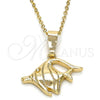 Oro Laminado Fancy Pendant, Gold Filled Style Fish Design, Diamond Cutting Finish, Golden Finish, 5.183.051