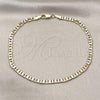 Oro Laminado Basic Anklet, Gold Filled Style Mariner Design, Polished, Golden Finish, 5.222.025.10