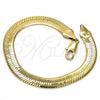 Oro Laminado Basic Bracelet, Gold Filled Style Herringbone Design, Polished, Golden Finish, 5.221.004.1.08