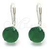 Sterling Silver Leverback Earring, with Green Cubic Zirconia, Polished,, 02.63.2622.3