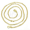 Oro Laminado Basic Necklace, Gold Filled Style Curb Design, Polished, Golden Finish, 04.213.0086.24