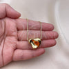 Oro Laminado Pendant Necklace, Gold Filled Style Heart and Hollow Design, Polished, Golden Finish, 04.213.0310.18