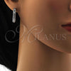 Rhodium Plated Huggie Hoop, with White Cubic Zirconia, Polished, Rhodium Finish, 02.217.0024.1.15