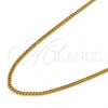 Oro Laminado Basic Necklace, Gold Filled Style Curb Design, Polished, Golden Finish, 5.223.033.18