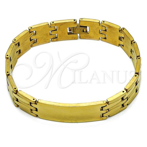 Stainless Steel Solid Bracelet, Polished, Golden Finish, 03.114.0218.4.09