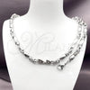 Stainless Steel Necklace and Bracelet, and Ball Polished, Steel Finish, 06.363.0060