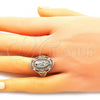 Oro Laminado Elegant Ring, Gold Filled Style Guadalupe Design, Polished, Golden Finish, 01.380.0023.07