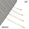 Oro Laminado Basic Necklace, Gold Filled Style Polished, Golden Finish, 04.213.0031.24