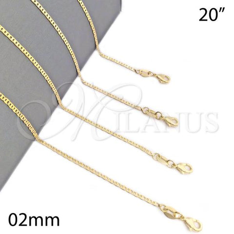 Oro Laminado Basic Necklace, Gold Filled Style Mariner Design, Polished, Golden Finish, 04.32.0006.20