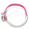Rhodium Plated Individual Bangle, with Siam Swarovski Crystals and White Micro Pave, Polished, Rhodium Finish, 07.239.0004.6 (03 MM Thickness, One size fits all)