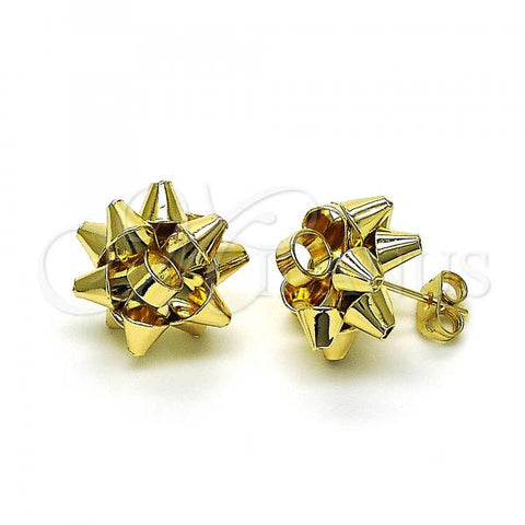 Oro Laminado Stud Earring, Gold Filled Style Polished, Golden Finish, 02.213.0420