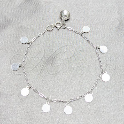 Sterling Silver Fancy Bracelet, Star Design, Polished, Silver Finish, 03.409.0162.07