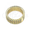 Oro Laminado Multi Stone Ring, Gold Filled Style with Multicolor Micro Pave, Polished, Golden Finish, 01.210.0148.08