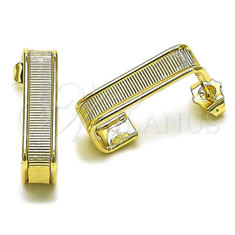 Oro Laminado Small Hoop, Gold Filled Style Diamond Cutting Finish, Golden Finish, 02.170.0513.12