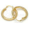 Oro Laminado Medium Hoop, Gold Filled Style Hollow Design, Diamond Cutting Finish, Golden Finish, 5.139.010.30