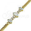 Oro Laminado Fancy Bracelet, Gold Filled Style with White Cubic Zirconia, Polished, Golden Finish, 03.283.0079.08