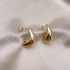 Oro Laminado Stud Earring, Gold Filled Style Polished, Golden Finish, 02.213.0530