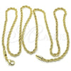 Oro Laminado Basic Necklace, Gold Filled Style Rope Design, Polished, Golden Finish, 5.222.035.30