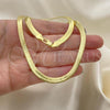 Oro Laminado Basic Necklace, Gold Filled Style Herringbone Design, Polished, Golden Finish, 04.213.0143.16