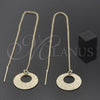 Oro Laminado Threader Earring, Gold Filled Style Diamond Cutting Finish, Golden Finish, 5.113.004