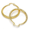 Oro Laminado Medium Hoop, Gold Filled Style Hollow Design, Diamond Cutting Finish, Golden Finish, 02.170.0085.40