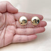 Oro Laminado Stud Earring, Gold Filled Style Hollow Design, Polished, Golden Finish, 02.163.0348