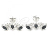 Sterling Silver Stud Earring, with Black Cubic Zirconia, Polished, Rhodium Finish, 02.371.0007.2