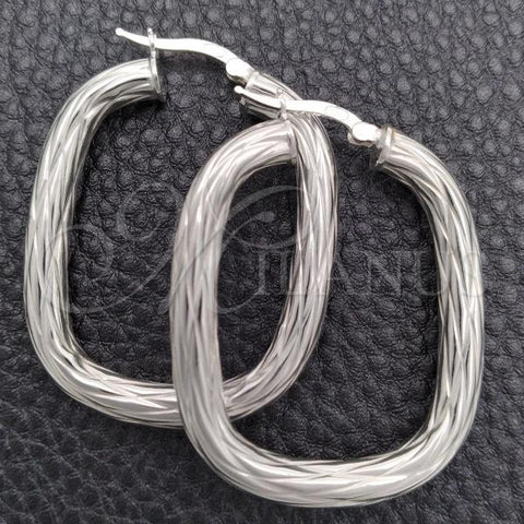 Sterling Silver Medium Hoop, Diamond Cutting Finish, Silver Finish, 02.389.0160.30